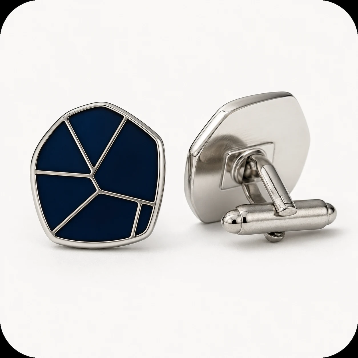 Custom enamel and engraved cufflinks