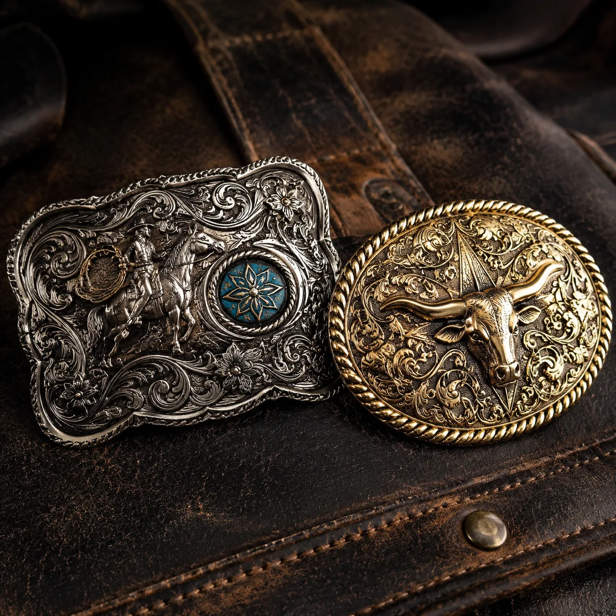 Custom western, logo and award belt buckles